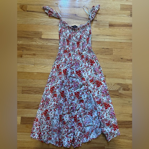 View from the Meadow Cream Floral Print Off-the-Shoulder Dress XS - Picture 4 of 4